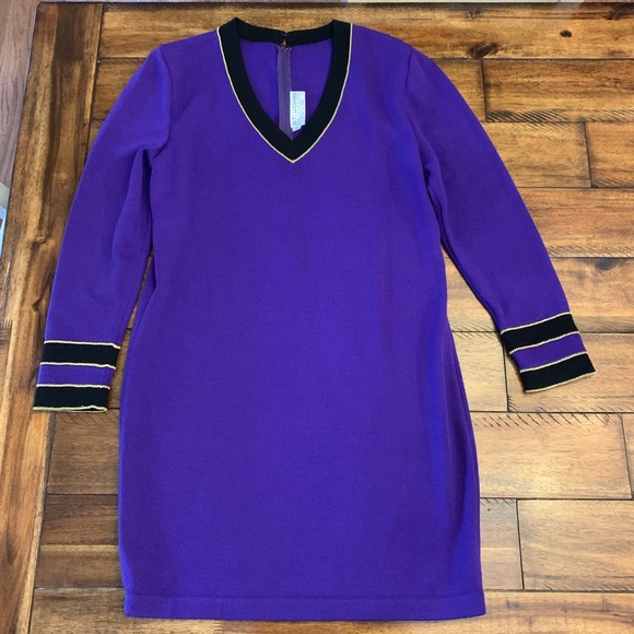 St. John Sweaters - ST JOHN Marie Gray Collection purple knit dress